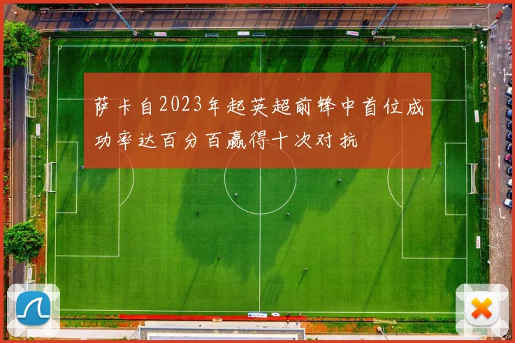 萨卡自2023年起英超前锋中首位成功率达百分百赢得十次对抗